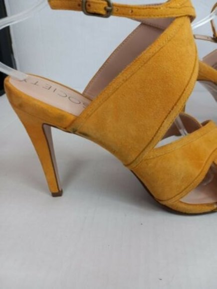Sole Society Esme Spicy Mustard Suede Stiletto Heel Womens Sz 10 - Picture 5 of 12